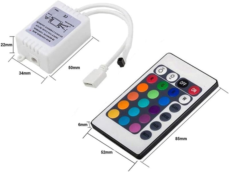 ICQUANZX 24 Gombos IR Távirányító RGB LED Szalaghoz 12V