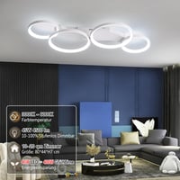 SEATAIN 80 cm-es Távirányítós LED Mennyezeti Lámpa - Fehér 4 Gyűrűs Modern Dizájn, Szabályozható Fényerő, 3000-6000K, Éjszakai Fény Funkcióv 2
