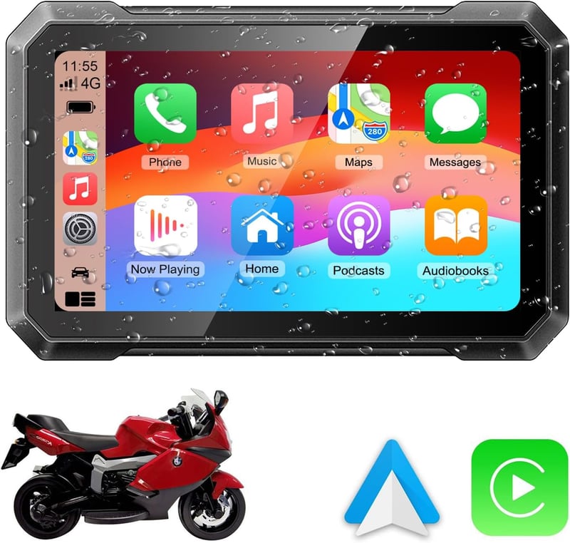Vízálló 7" CarPlay GPS navigáció motorokhoz és autókhoz - KAOLALI