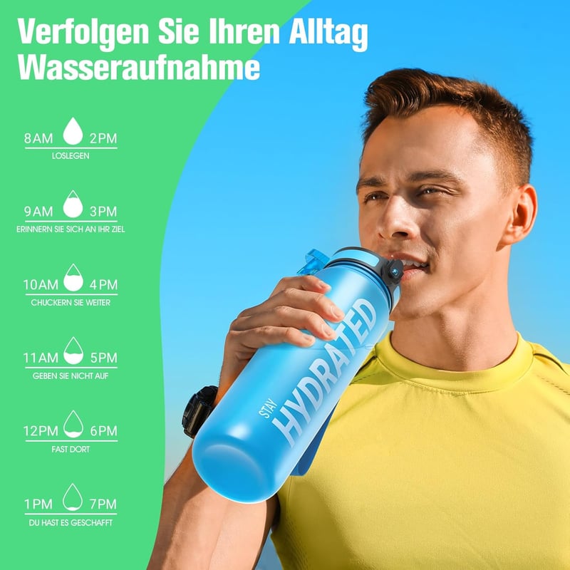 Sahara Sailor 1L BPA-mentes sportkulacs, szivárgásmentes, kerékpározáshoz, kempingezéshez