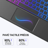Earto iPad Pro 12.9 Bluetooth billentyűzet, 7 színű háttérvilágítás, érintőpaddal 3