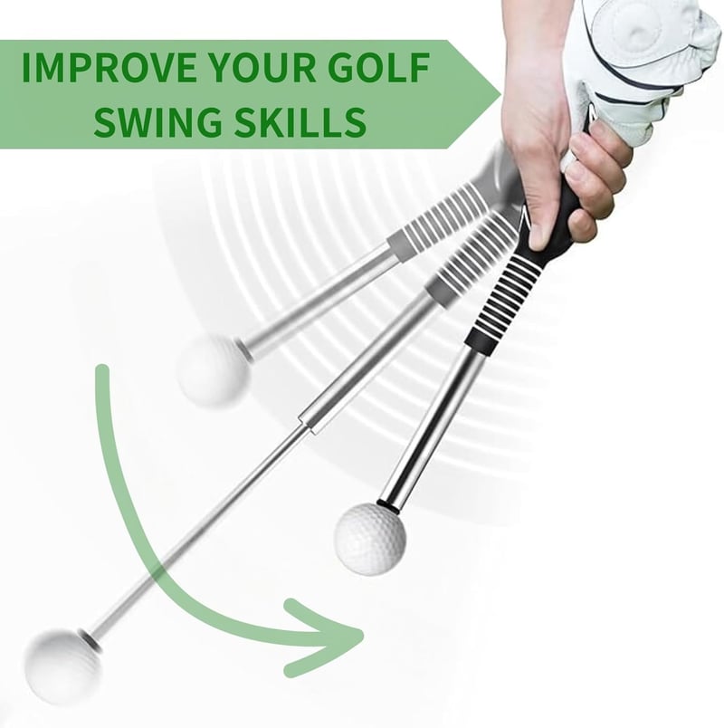 SUBORAWOS Összecsukható Golf Swing Edző - Teleszkópos Ütéstechnika Fejlesztő Eszköz Férfiaknak, Erő és Sebesség Tréning, Bemelegítő