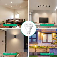 EDISHINE GU10 LED Izzó 5W Meleg Fehér 2700K Fényerőszabályzós 350 Lumen 38° Szögű 50W Halogén Helyettesítő Energiatakarékos 6db Csomag 7
