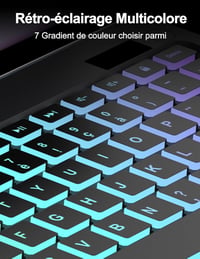 FOGARI iPad A16 11" és iPad 10 (2022) Billentyűzet - AZERTY Francia Kiosztás, Érintőpaddal, Mágneses Rögzítés, 7 Színű Háttérvilágítás, Véko 5
