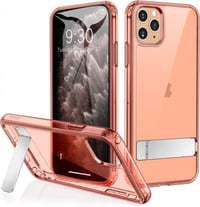 Apple iPhone 11 Pro Rózsaarany Áttetsző Szilikon Tok Kitámasztóval 1