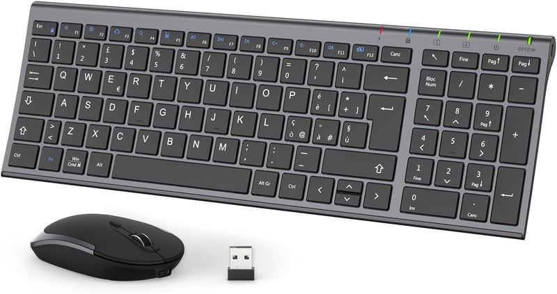 iClever vezeték nélküli billentyűzet és egér szett - ergonomikus, újratölthető, állítható DPI