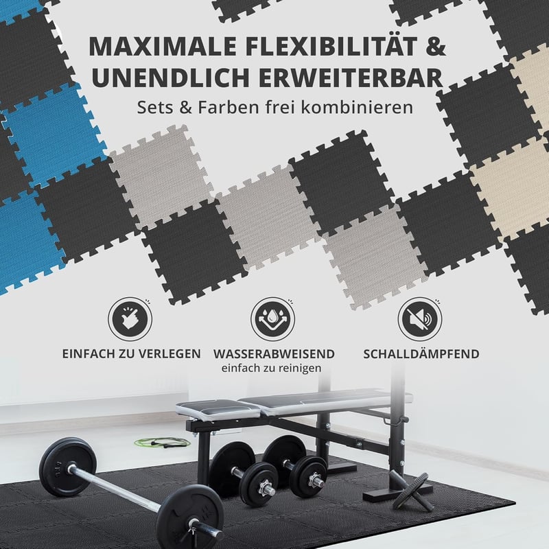 Puzzle rendszerű edzőszőnyeg szett - Fitnesz, jóga és tornagyakorlatok védőalátétje