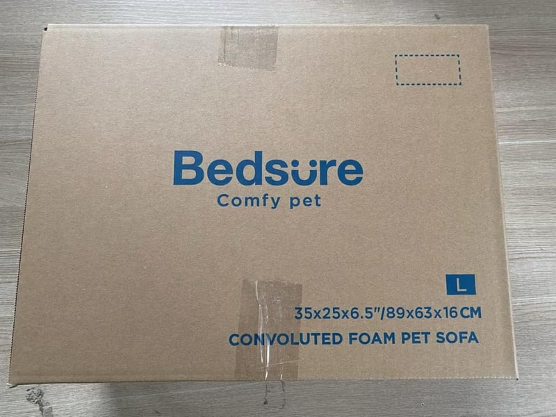 BEDSURE Ortopédikus Kutyaágy Közepes Kutyáknak, 89x63 cm, Tojástartó Habos Kutyakanapé, Mosható, Csúszásgátlós Kutyafekhely, Szürke