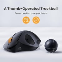 ProtoArc EM04 ergonomikus vezeték nélküli trackball egér, Bluetooth és 2.4GHz, újratölthető 3