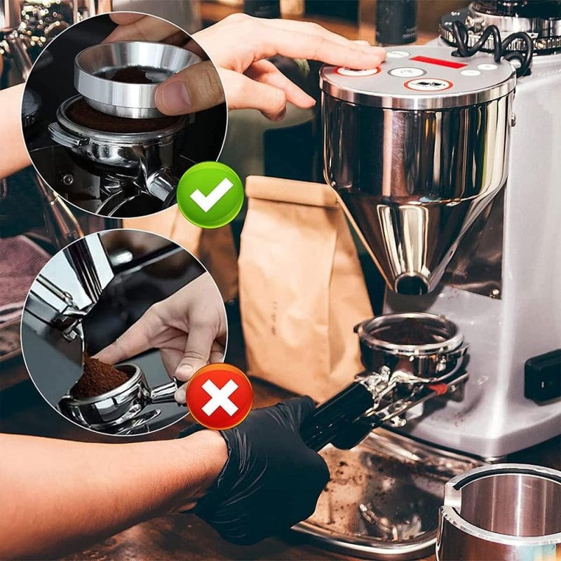 Tazzor 58mm-es Kávéadagoló Gyűrű és Töltőtölcsér Baristáknak