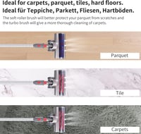 Dyson V7-V15 pótfej LED-del - Univerzális turbókefe szőnyegre és keménypadlóra 2