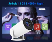 Alwtniet 4K Hordozható Mini Projektor Android 11 - 200 ANSI Lumen, 5G WiFi 6, Bluetooth 5.0, 180° Forgatható, Automatikus Trapézkorrekció, F 3