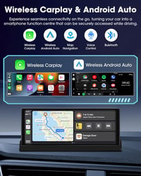 Jansite 10,26" Érintőképernyős CarPlay Android Autós Kijelző Állvánnyal - GPS Navigáció, Tolatókamera, Siri/Google Asszisztens, Vezeték Nélk 3
