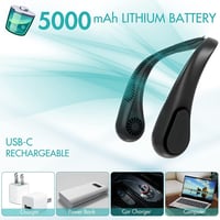 COMLIFE Hordozható Nyakba Akasztható USB Ventilátor 5000mAh Akkuval - Fekete 3