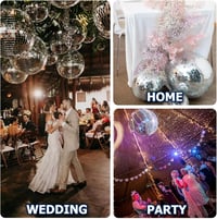 Mirror Disco Ball 20 cm Halvány Rózsaszín Tükörgömb Partikra, DJ Eseményekre és Klubokba 6