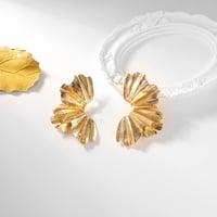 GUIZIYAO Ginkgo Levél Fülbevaló - Nagyméretű Arany Női Fülbevaló, Különleges Vintage Dizájn, Hipoallergén Anyag, Elegáns Ékszer 3