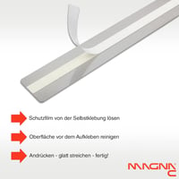 Magna-C® Ezüst Öntapadós Rozsdamentes Acél Mágneses Csík 3