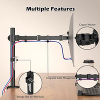 BONTEC Monitorkar Asztali Tartó 13-32" LCD/LED Képernyőkhöz, Ergonomikus Állítható Magasságú, Dönthető, Forgatható, 10kg Teherbírású, VESA 7 6