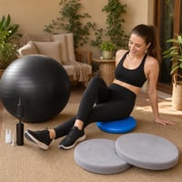 Šetrný pohybový balíček: 65 cm fitlopta s pumpou + masážny valec + 2× sedací vankúš 1