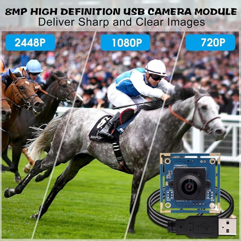 IMX179 CMOS 8MP USB Webkamera 180° Halászszem Objektívvel (Felújított)