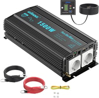 GIANDEL 1500W Színuszos Inverter 12V-230V Feszültségátalakító Távirányítóval és USB Portokkal Lakóautóhoz, Teherautóhoz és Személygépkocsiho 1