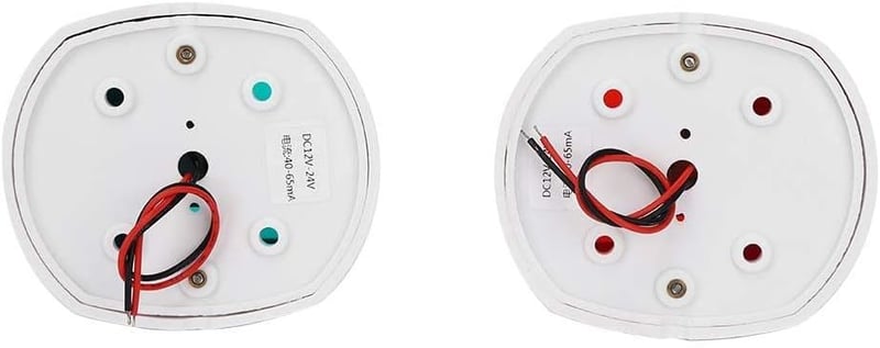 Akozon LED hajólámpa szett - piros-zöld navigációs fény, vízálló, 12-24V, 3W, éjszakai horgászathoz (fehér)