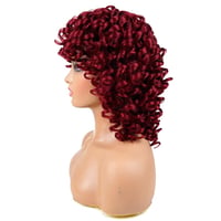 PORSMEER Rövid Vörös Afro Paróka Göndör Frufruval - Halloween, Cosplay Jelmezekhez 6