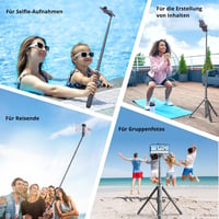 ATUMTEK 130cm-es Bluetooth Szelfibot Állvánnyal - iPhone és Android Kompatibilis 8