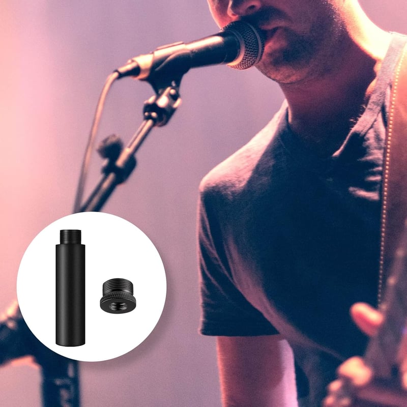 SAVITA 2db Mikrofon állvány hosszabbító + fém adapter, 1,5cm-es, asztali és karos állványokhoz