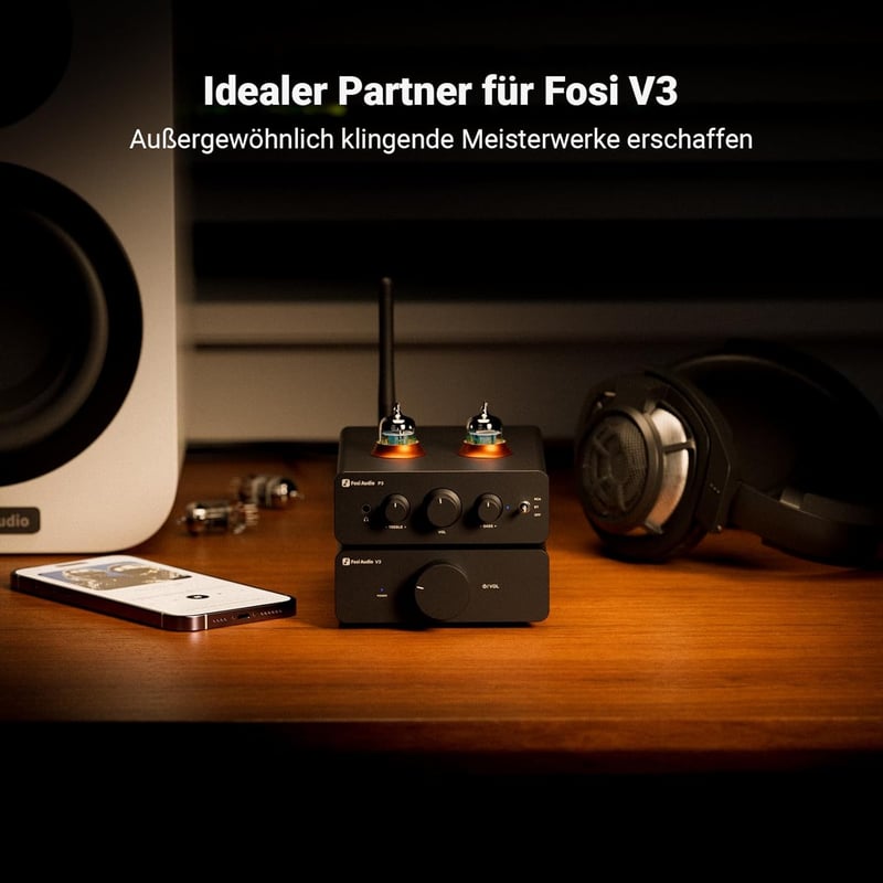 Fosi Audio P3 Hi-Fi csöves előerősítő Bluetooth 5.1-gyel és hangszínszabályzóval