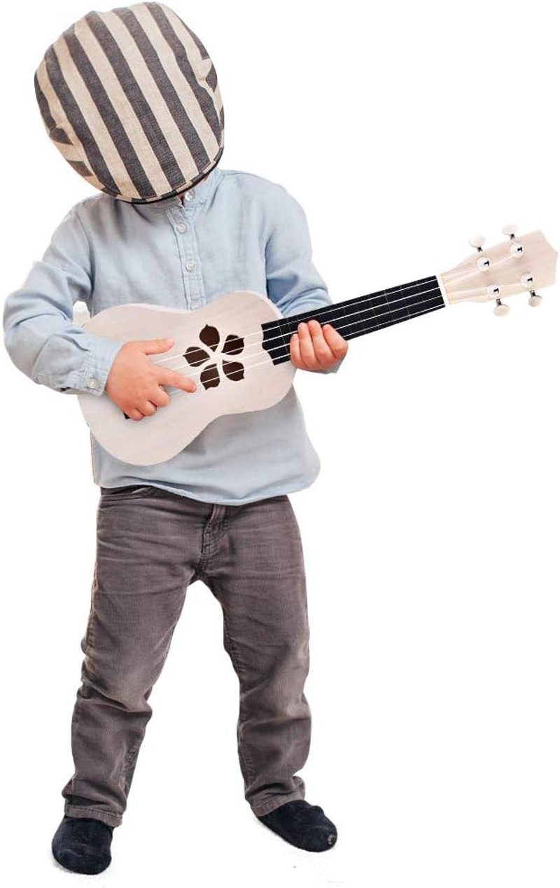 Gyerekeknek való 21 hüvelykes DIY ukulele készlet, 4 húros, természetes fából