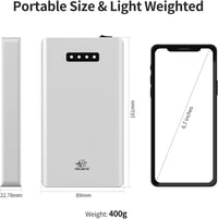 Melasta 12V 5200mAh 60W Lítium-ion Powerbank Külső Akkumulátor - 12V/9V DC és 5V USB Kimenettel LED Szalaghoz, CCTV Kamerához - Fehér 6