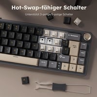 RK ROYAL KLUDGE R65 Mechanikus Gamer Billentyűzet - 60% Kompakt, Vezeték Nélküli, RGB, PBT Keycaps, QWERTZ, Hot Swap Linear Switches, 3 Csat 7