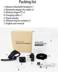 Baofeng UV-82, UV-5R, BF-888S rádiókhoz Bluetooth PTT fülhallgató és mikrofon 7