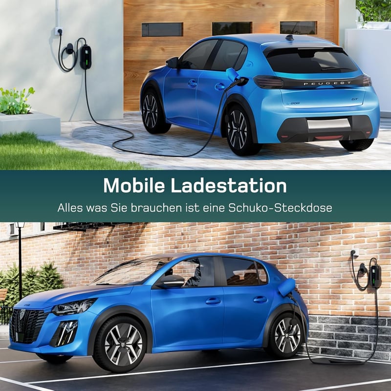 dé Type 2 Elektromos Autó Töltőkábel Schuko 3.68 kW Digitális Kijelzővel, 6m, Hordozható, IP66 Vízálló, Kompatibilis ID.3, ID.4, Model 3, ZO