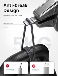 JSAUX Mikro USB Kábel Szett 2m 2db Szürke 3