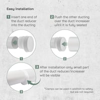 Vent Systems Szellőzőcső Szűkítő Adapter 125-100 mm - Fehér ABS Műanyag Csatlakozó HVAC Rendszerekhez, Könnyen Szerelhető Légcsatorna Átalak 5