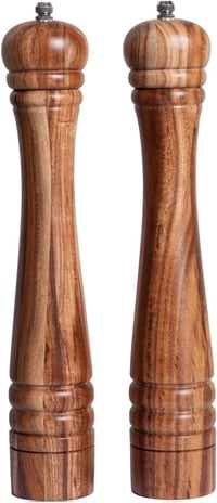 DeroTeno Akácfa Sóőrlő és Borsőrlő Szett - 30 cm Magas Kerámia Mechanikával 6