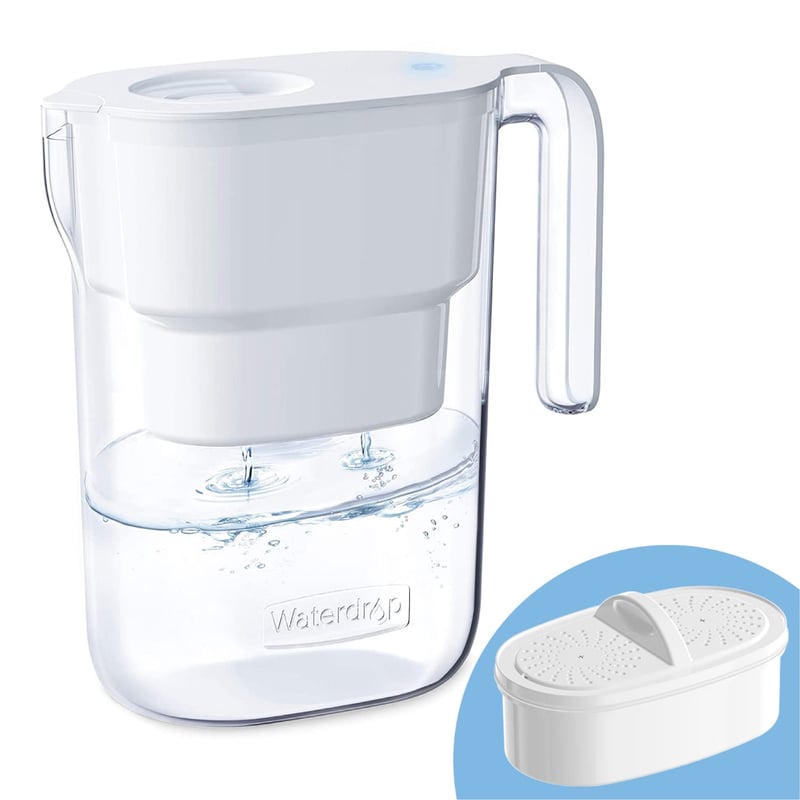 Waterdrop Elfin 2,5L Hűtőszekrény Vízszűrő Kancsó, Fluor- és Klórcsökkentő, NSF-tanúsított, BPA-mentes, Fehér