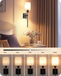 EDISHINE 2 db Akkumulátoros Fali Lámpa - Vezeték Nélküli RGB LED Világítás Távirányítóval, 12 Szín, 2 Dinamikus Mód, USB Tölthető, Fekete 2