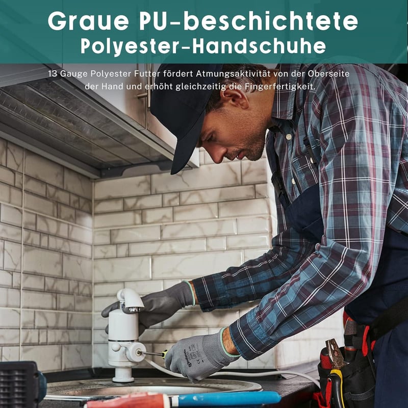 Olajálló PU Munkakesztyű Kertészkedéshez - 12 Pár Unisex Védőkesztyű