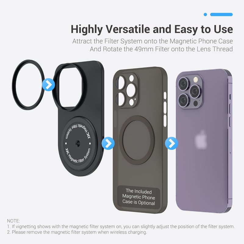 JJC mágneses szűrőtartó iPhone 15/14/13 Pro-hoz, 49mm-es szűrőkhöz, MagSafe kompatibilis