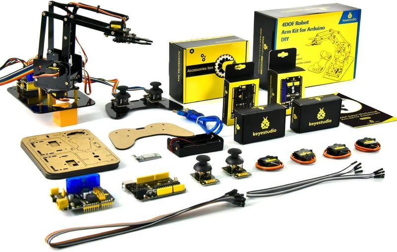 KEYESTUDIO 4DOF Robot Autó Kit Arduino Szenzorral Okostelefon Vezérléssel
