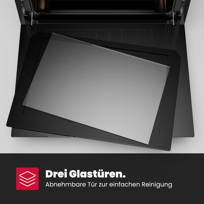 GASLAND ES609321DSH Beépíthető Sütő 70L - 9 Funkciós Elektromos Sütő Forrólevegővel, Teleszkópos Sínnel, Rozsdamentes Acél, Gyerekzárral