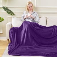 HOZY Lila Puha Plüss Takaró 150x200cm - Meleg Fleece Ágytakaró és Kanapévédő 4