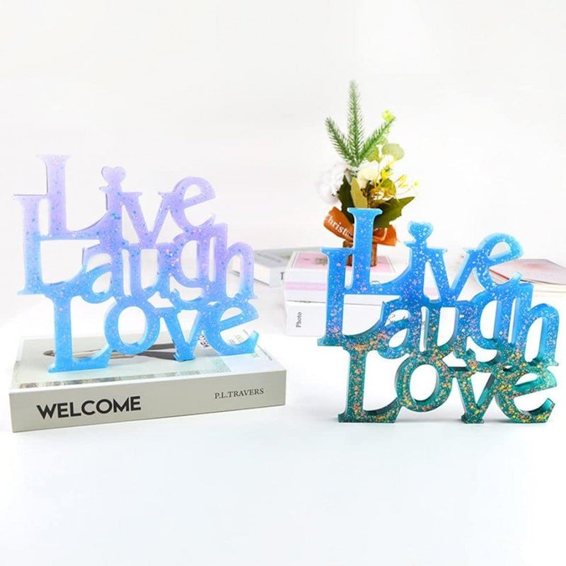 Live Laugh Love Szilikon Öntőforma Kristálybetűkhöz - DIY Fali Dekoráció