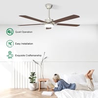 ORTHLAND 132 cm Csendes Mennyezeti Ventilátor LED Világítással, Távirányítóval, 6 Sebességgel, DC Motorral Hálószobába, Teraszra, Gyerekszob 6