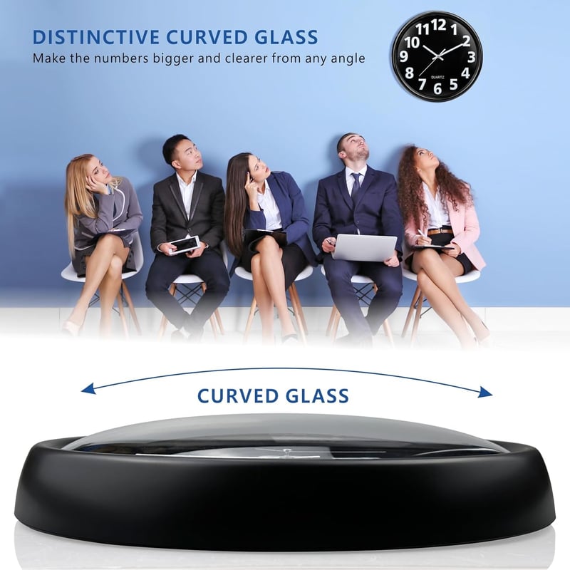 Plumeet 30cm-es Nagy Falióra - Csendes, Modern, Fekete, 3D Számokkal