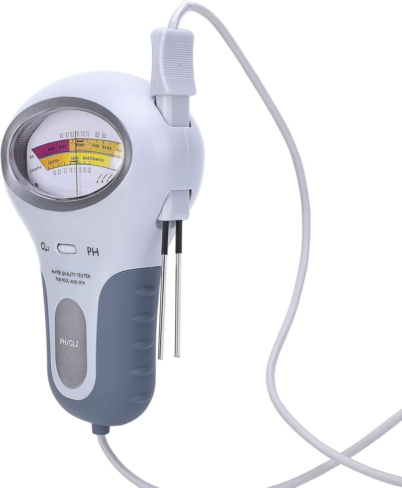 Cocoarm PC-102B Medence Vízelemző - Klór és pH Teszter Nagyméretű Kijelzővel - Uszoda és Fürdő Vízminőség Mérő Szonda