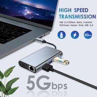 Macbook Pro & Air 7 az 1-ben USB-C Hub: 4K HDMI, VGA, Ethernet, 100W PD 6